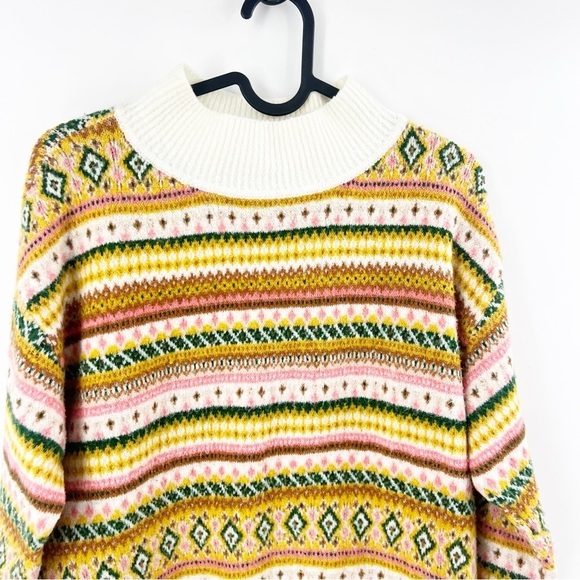 ✅ Talbots Fair Isle Scandinavian Inspired Turtleneck Knit Sweater SIZE MEDIUM - Picture 5 of 7